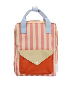 Rugzak medium envelope stripes oranje