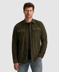 Heren overhemd lange mouw groen