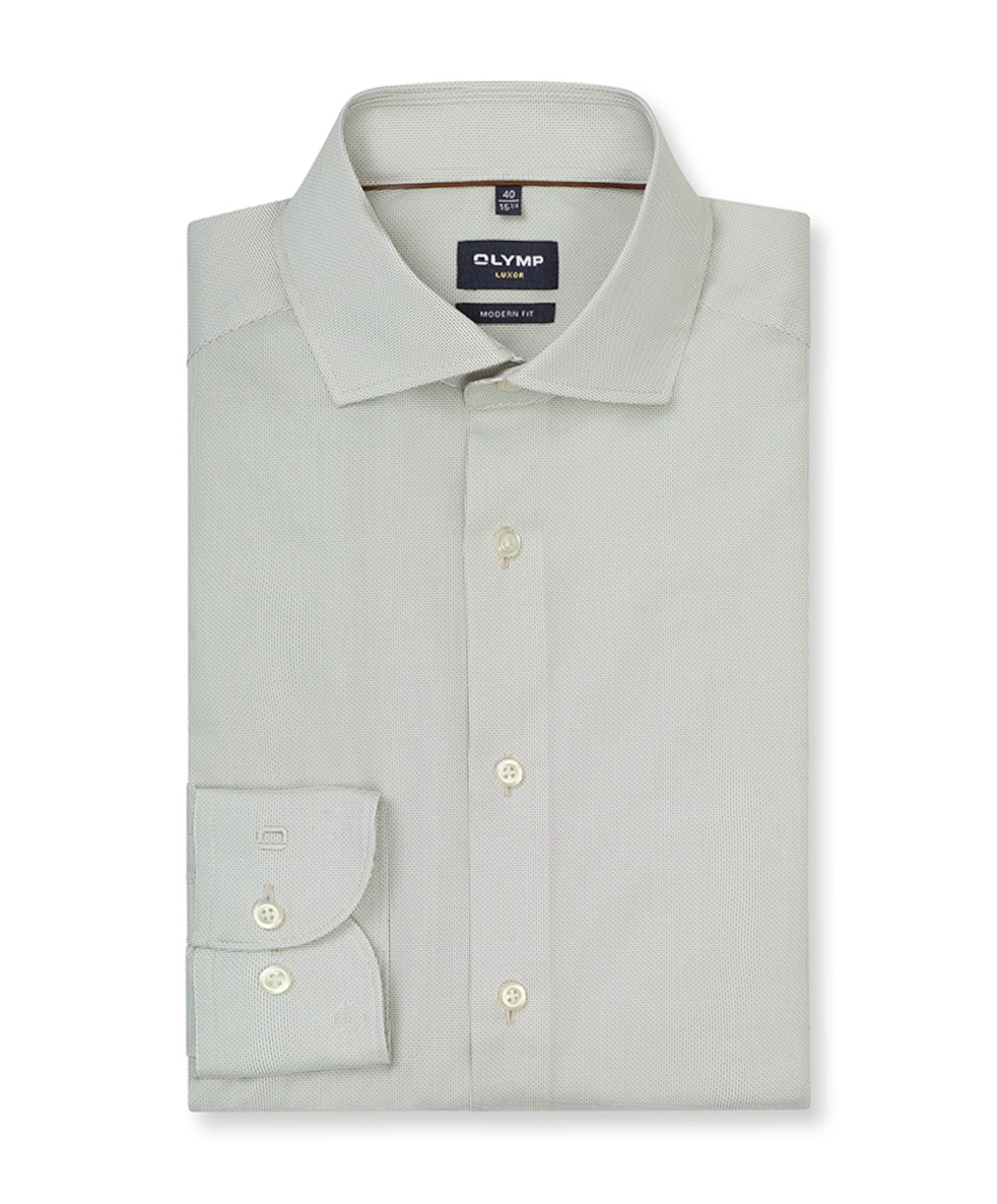 Heren overhemd lange mouw beige