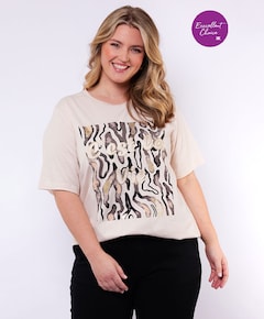 Dames t-shirt beige