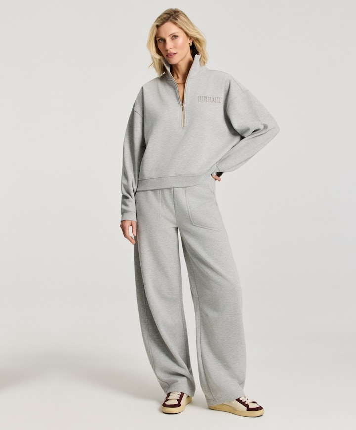 Jayden Wide Leg Jogger dames trainingsbroek grijs
