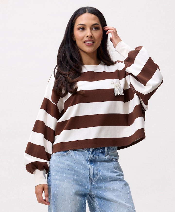 Dames longsleeve bruin