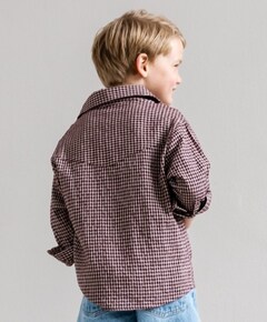 Jongens overhemd lange mouw bordeaux
