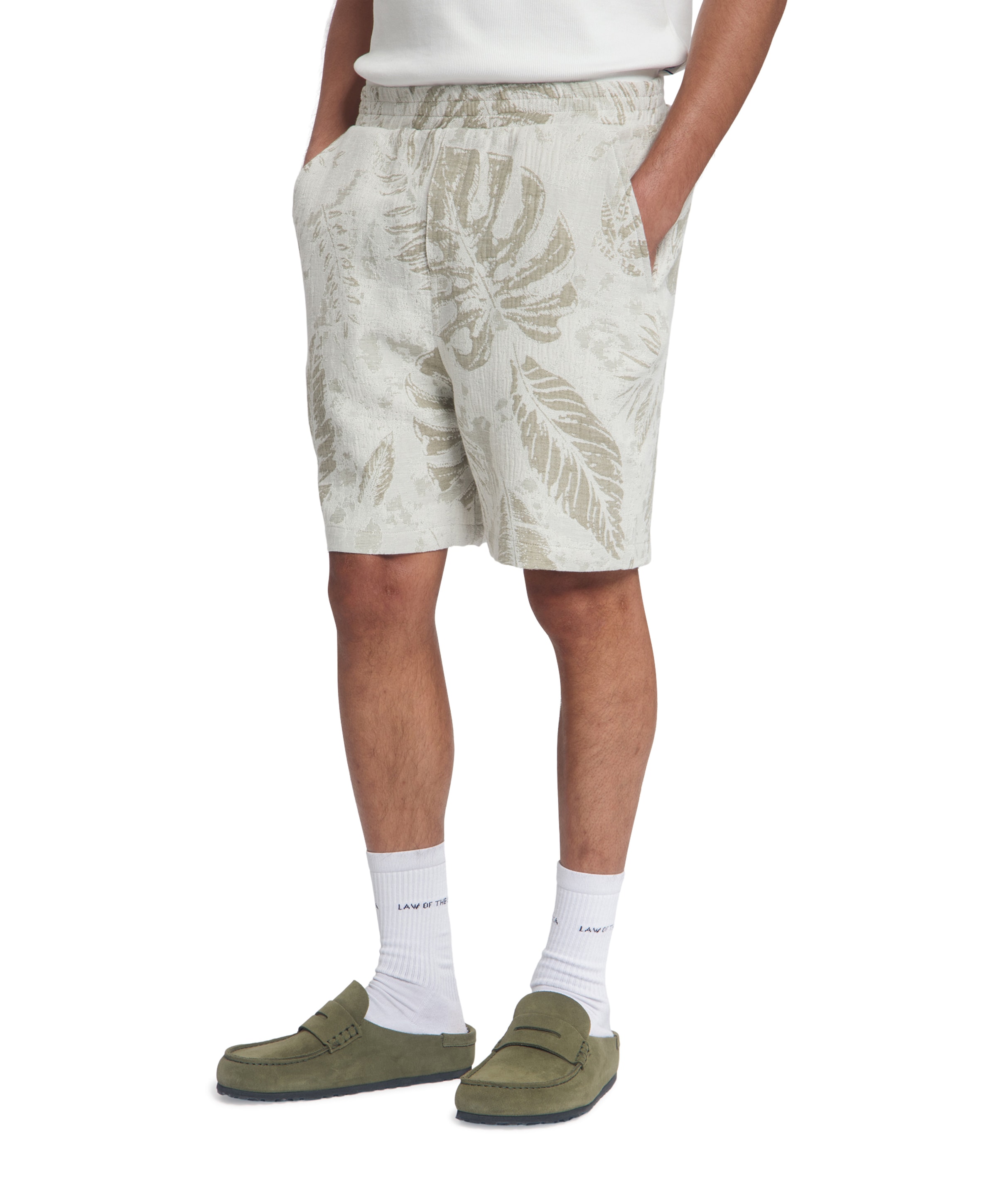 PELAGOS JACQUARD heren korte broek groen