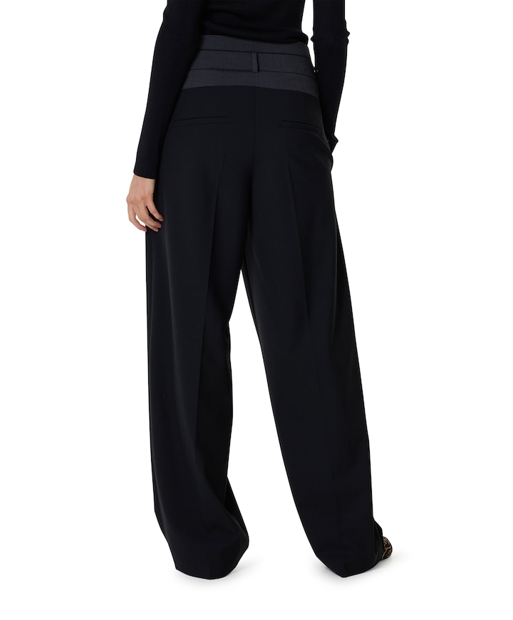 Evelin color block dames broek zwart