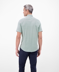 Heren overhemd korte mouw blauw