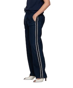 Tape elastic waist dames jeans blauw