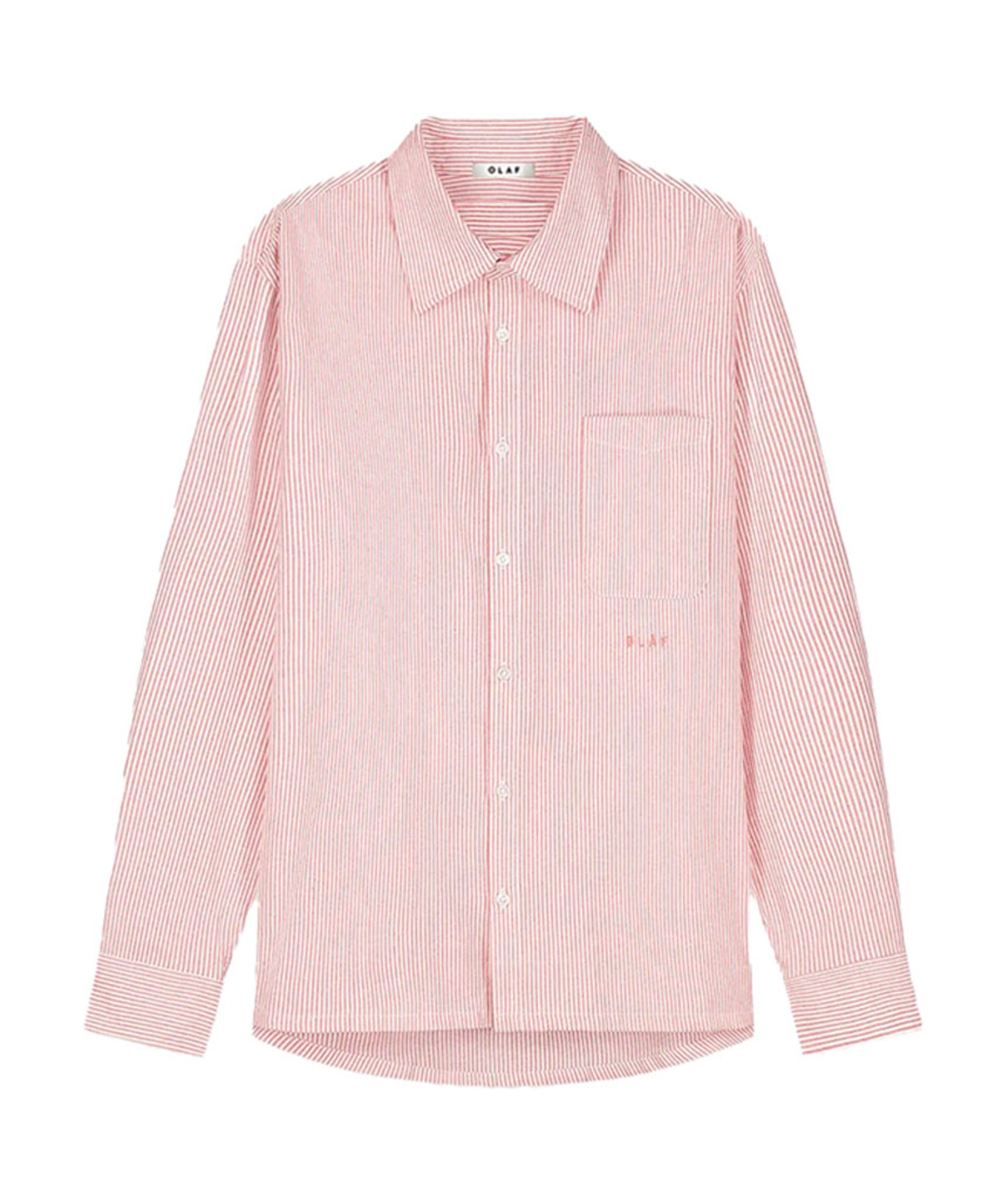 Heren overhemd lange mouw oranje