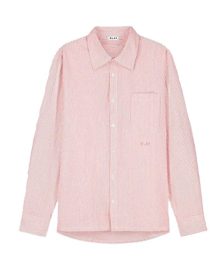 Heren overhemd lange mouw oranje