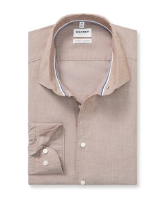 Heren overhemd lange mouw bruin