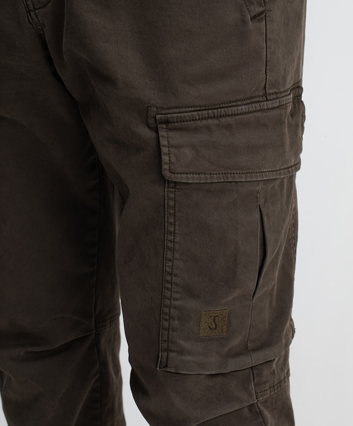 Tristan Slim Sateen Cargo heren broek bruin