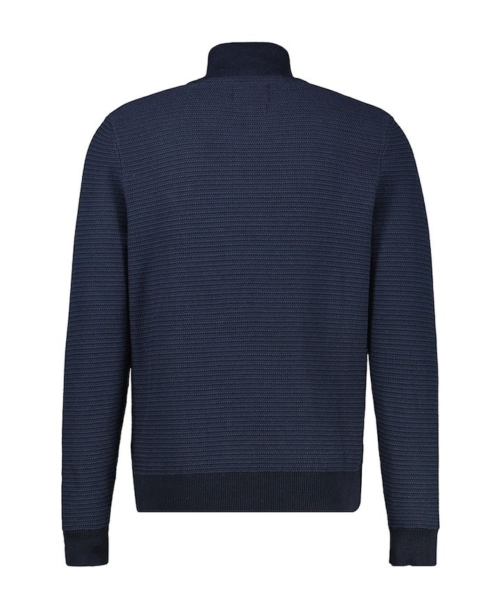 Heren trui met rits blauw