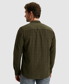 Heren overhemd lange mouw groen