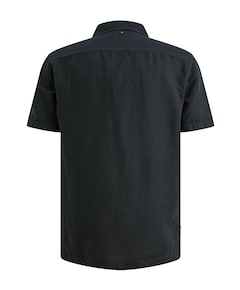 Heren overhemd korte mouw blauw