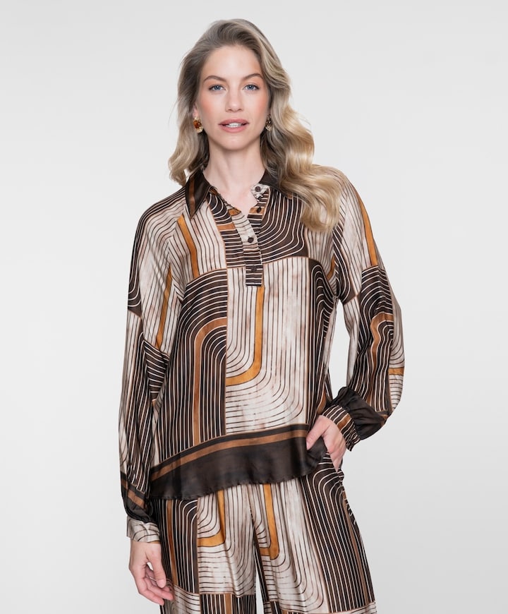 Dames blouse bruin
