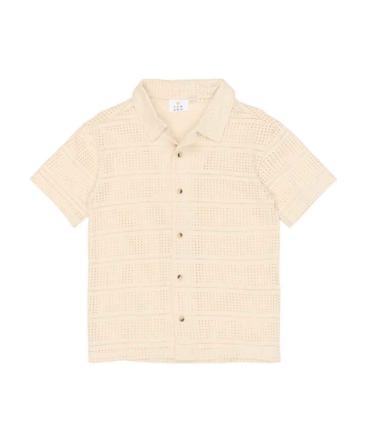 Jongens overhemd korte mouw ecru