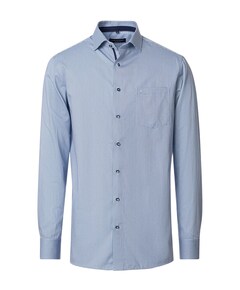 Heren overhemd lange mouw blauw