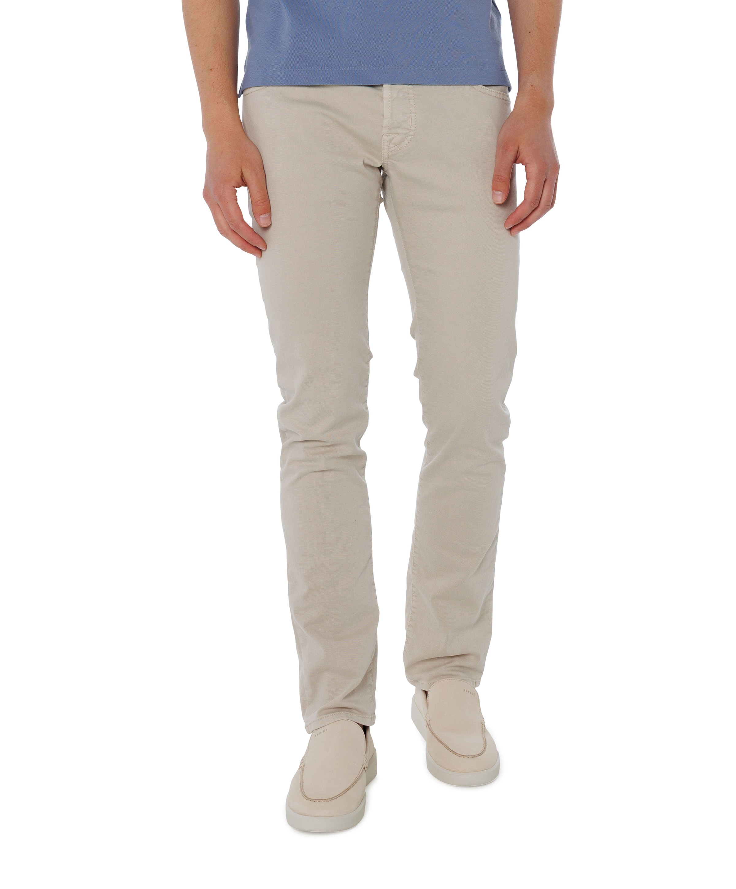 Nick Slim 5 pkt heren jeans beige