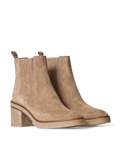 dames enkellaarzen beige