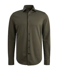 Heren overhemd lange mouw groen
