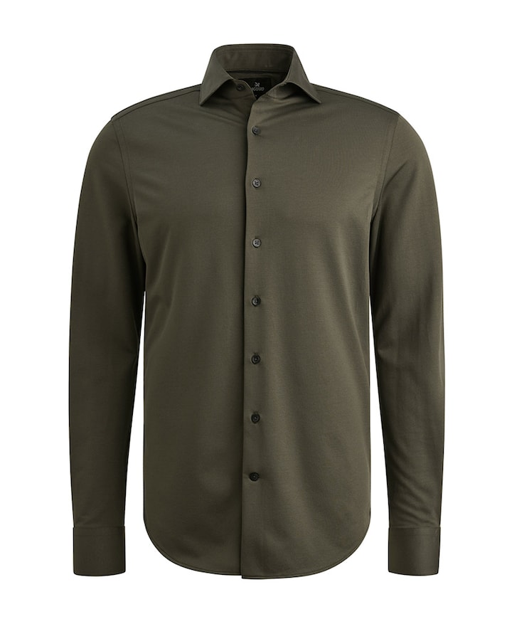 Heren overhemd lange mouw groen