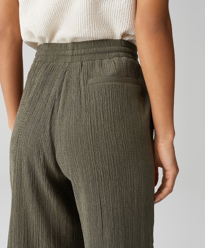 Mileni crinkle dames broek groen