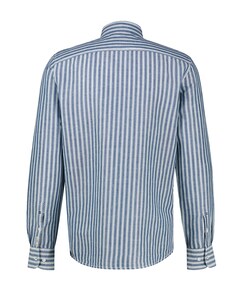 Heren overhemd lange mouw blauw