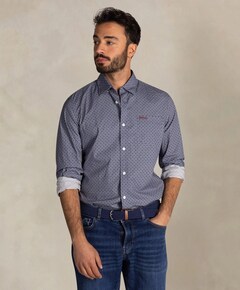 Overhemd lange mouw blauw