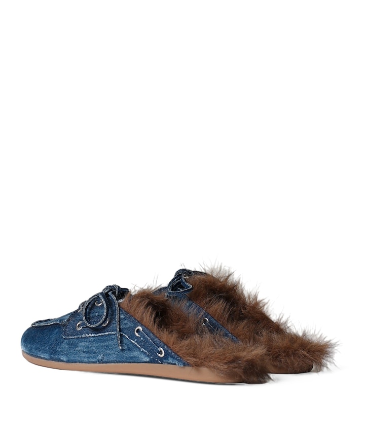 Boat Loafer Mule  dames clogs blauw