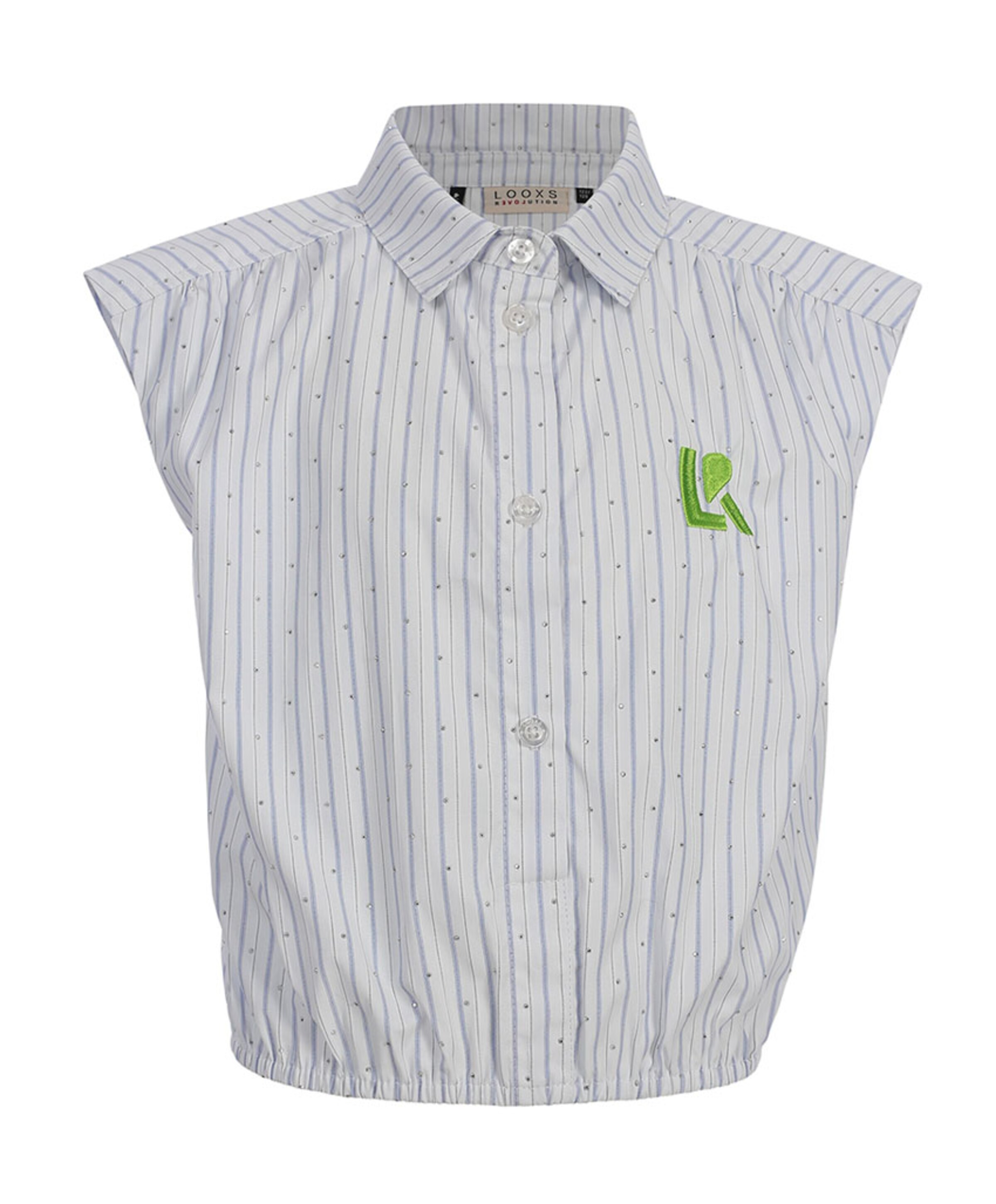 Meisjes blouse korte mouw wit