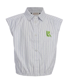 Meisjes blouse korte mouw wit