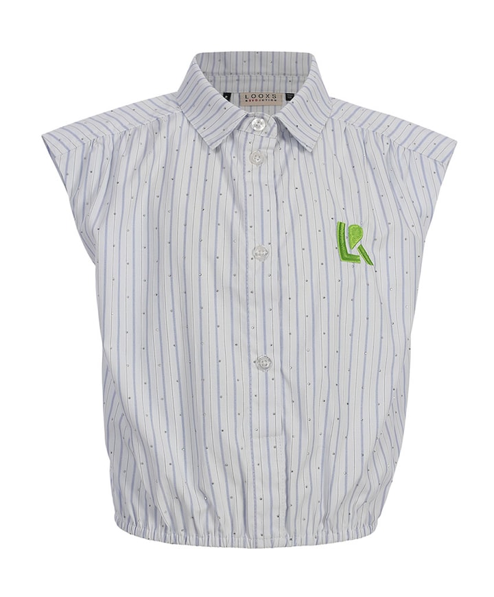 Meisjes blouse korte mouw wit