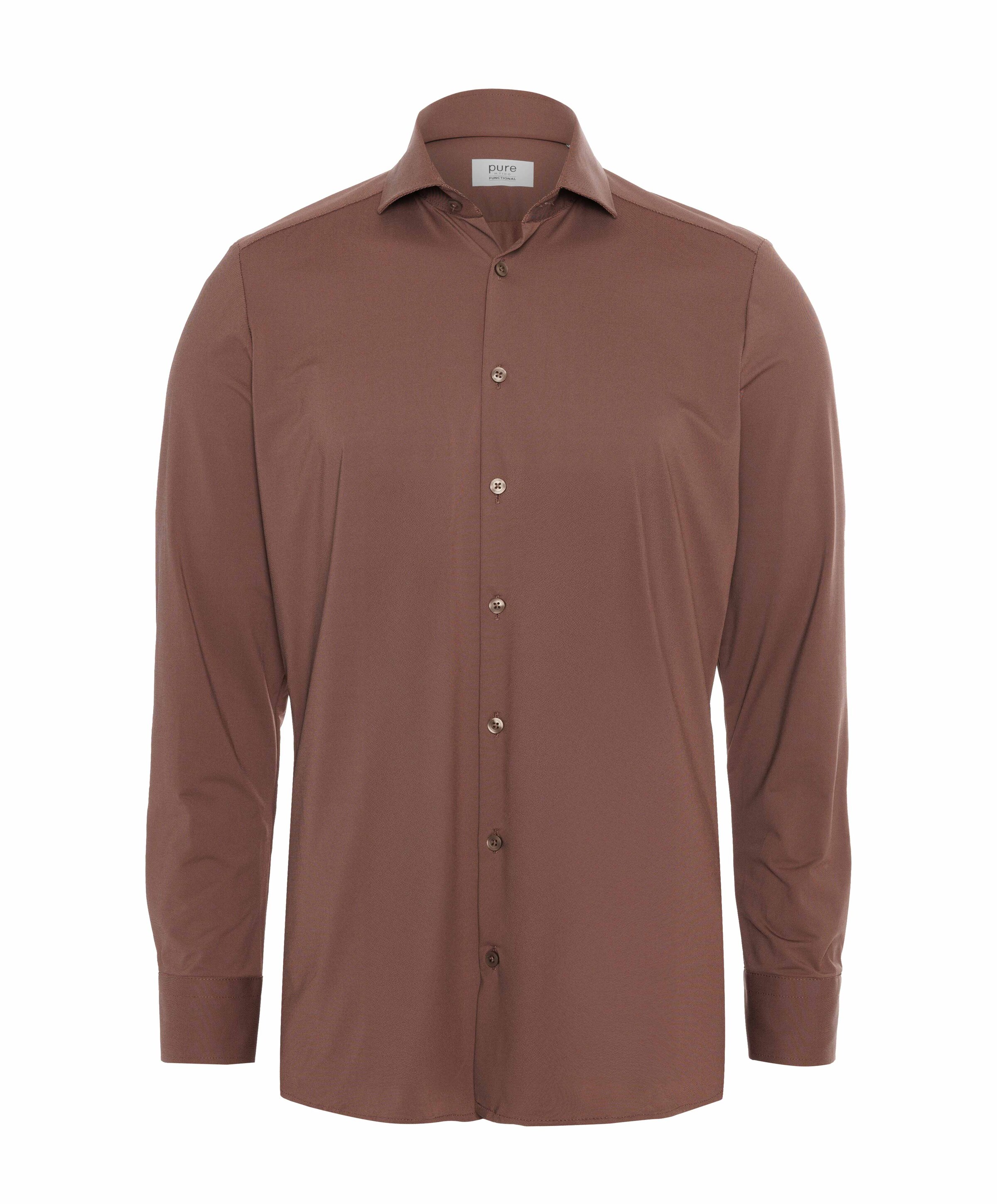 Overhemd lange mouw brique