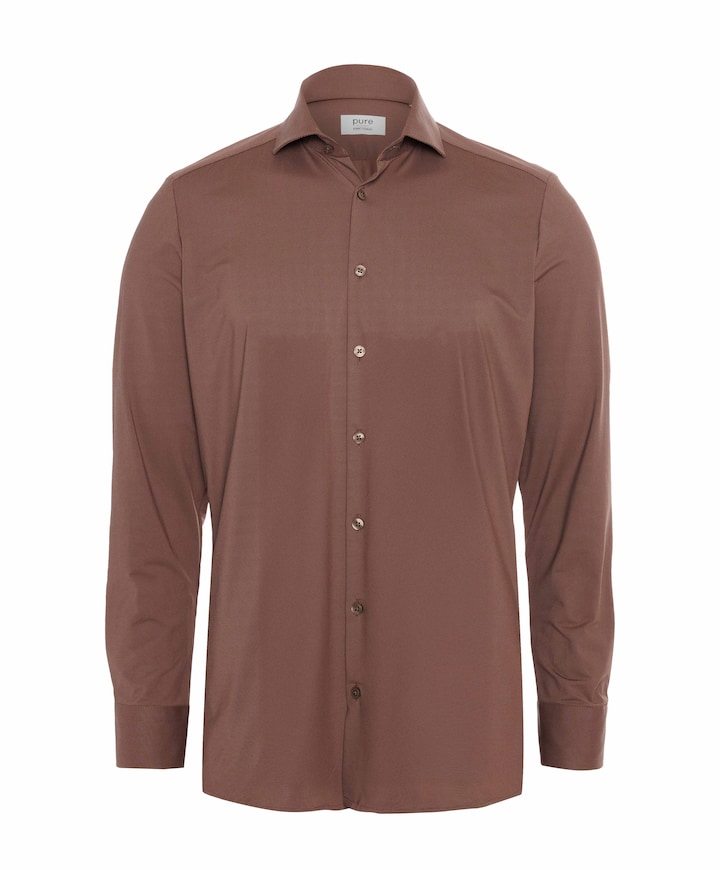 Overhemd lange mouw brique