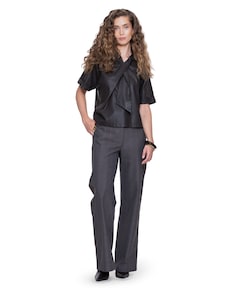 Pinstripe + tape dames broek bruin