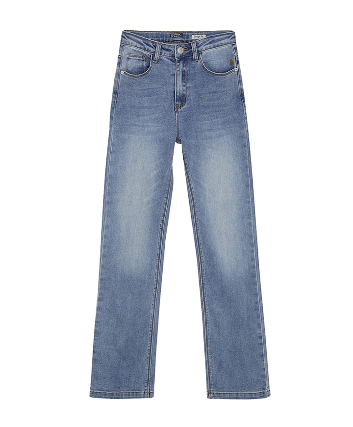 Wide Straight Fit meisjes jeans blauw