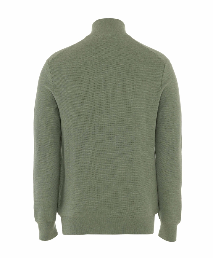 Heren trui met rits groen