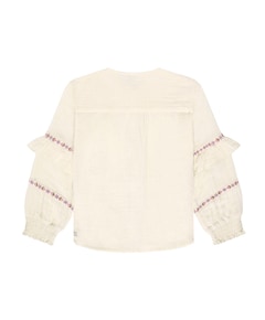 Meisjes blouse lange mouw ecru