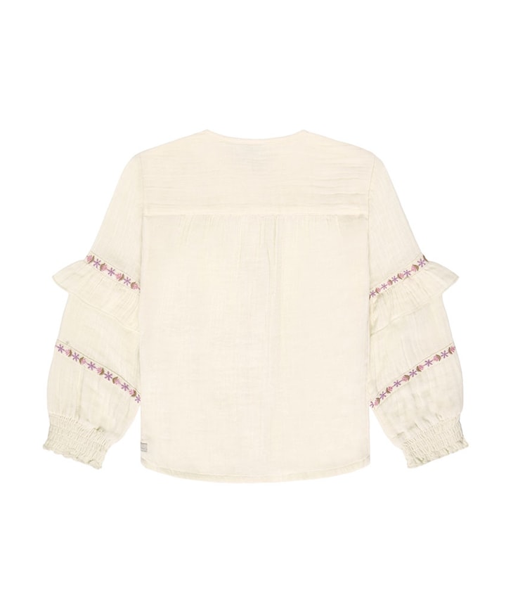 Meisjes blouse lange mouw ecru