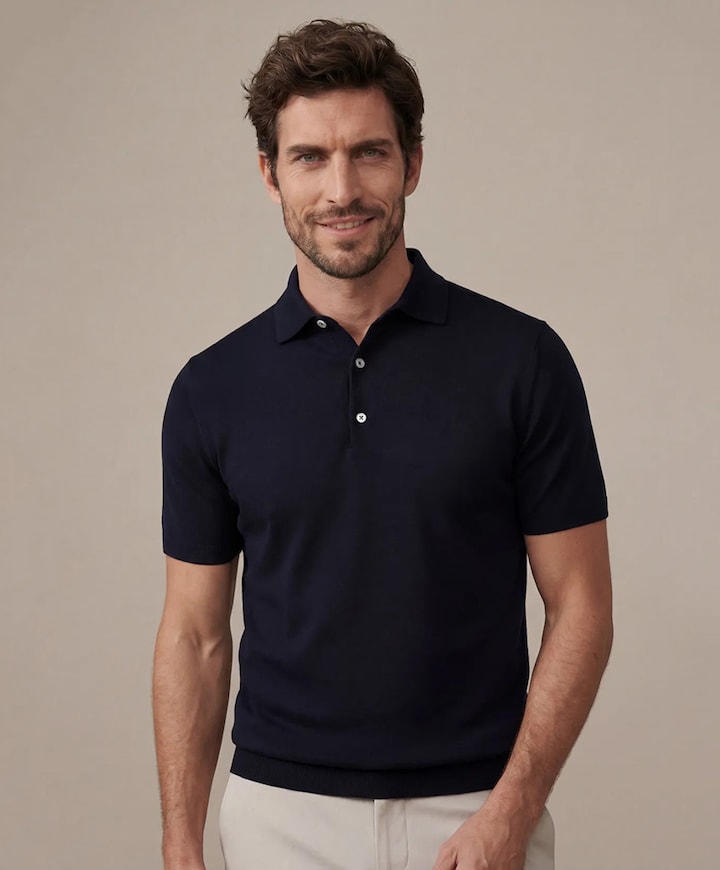 Heren polo blauw