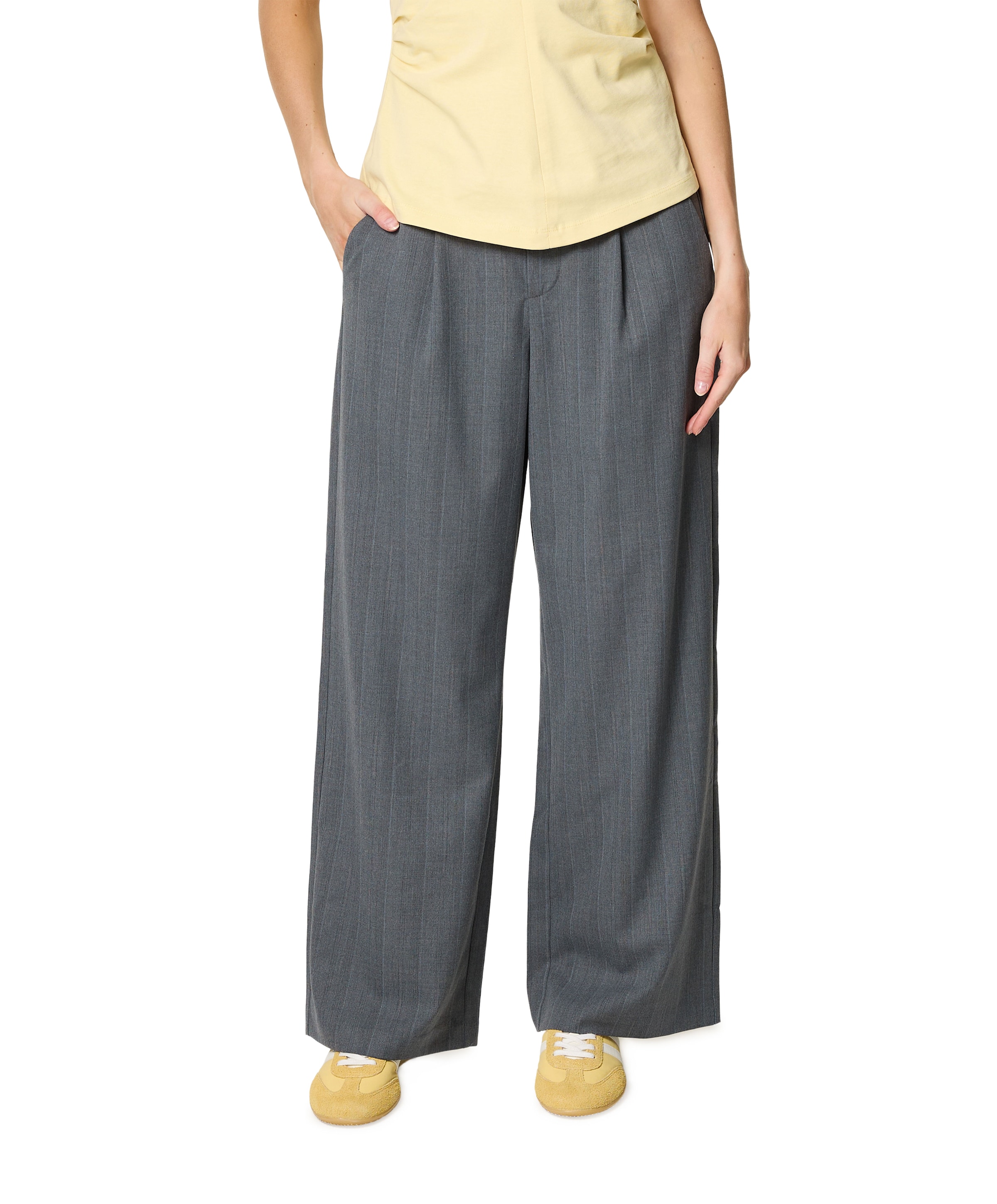 ONLJACKIE LIFE HW WIDE PINST C dames broek grijs