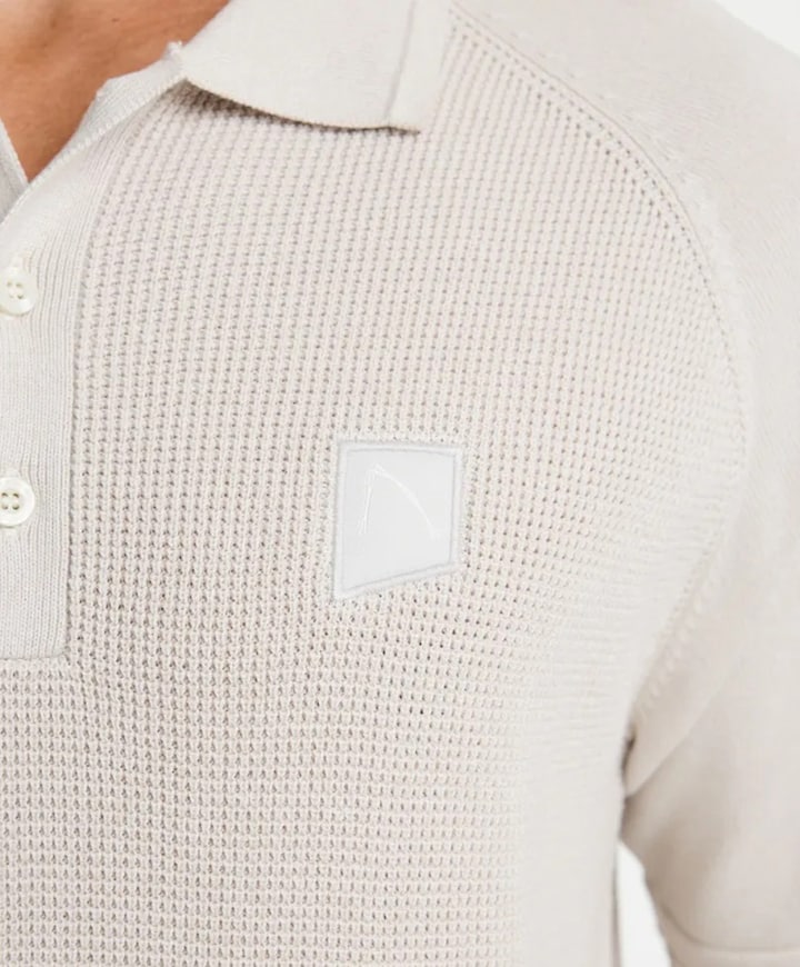 Heren polo ecru