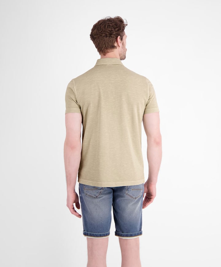 Heren polo beige