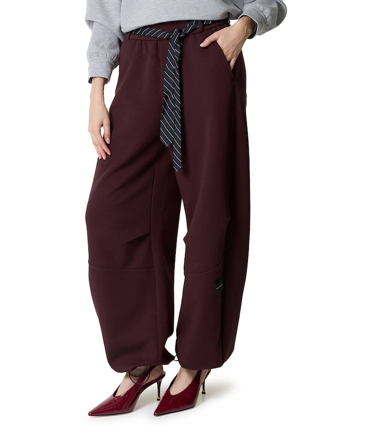 Maxi Split Tie Tall dames broek bordeaux