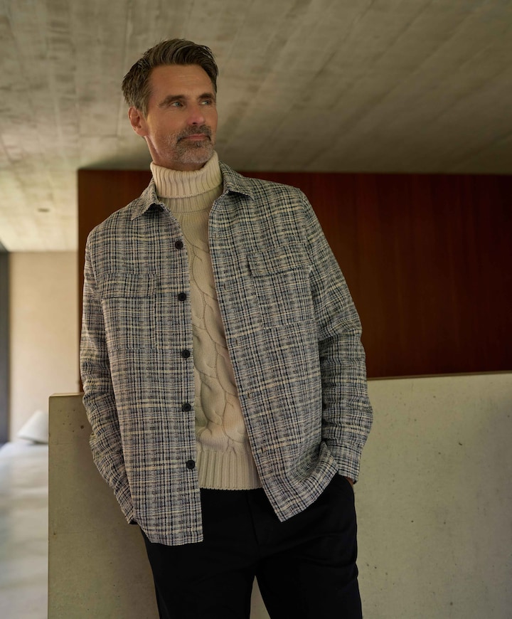 Heren overshirt blauw