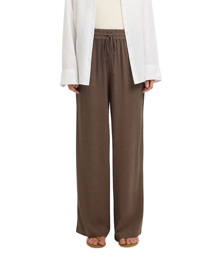SLFVIVA-GULIA MW LONG LINEN PANT NO dames broek bruin