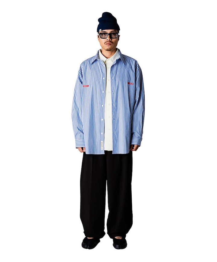 Heren overhemd lange mouw blauw