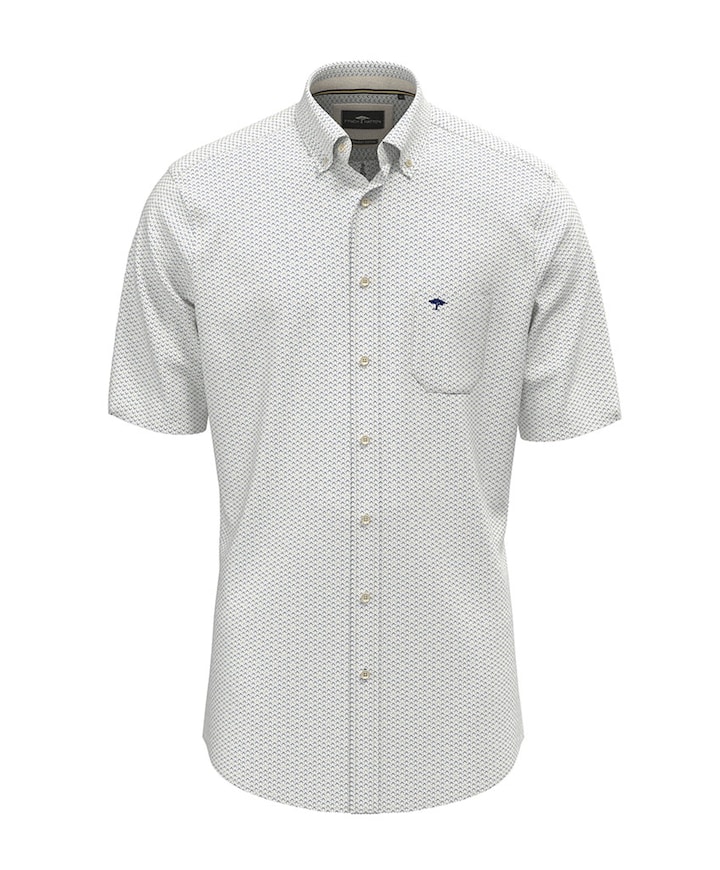 Heren overhemd korte mouw blauw
