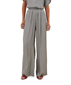 benji silky stripe dames broek zwart