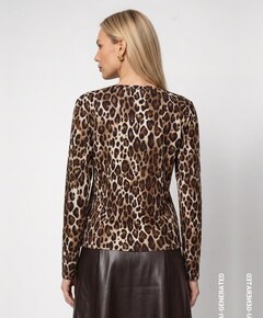 Dames longsleeve bruin